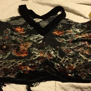 Interesting top.. fuzzy, sequined, poncho-ish